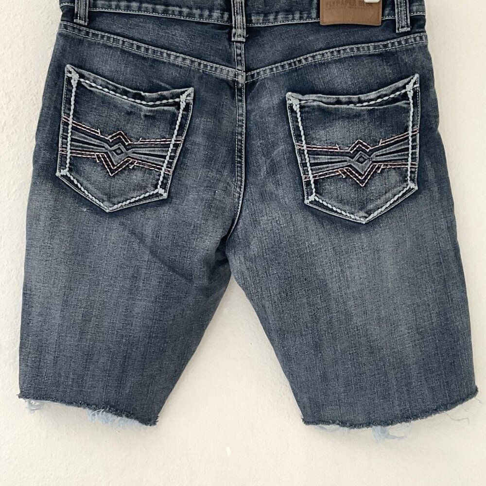 Flypaper Vintage Y2K Distressed Bermuda Denim Cutoff Shorts